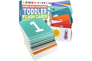 THE BAMBINO TREE Toddler Flash Cards - Learn Colors, Numbers, Shapes, Opposites on Thick Jumbo Flashcards for Early Learners - Teacher Designed for Preschool, Kindergarten & Toddlers