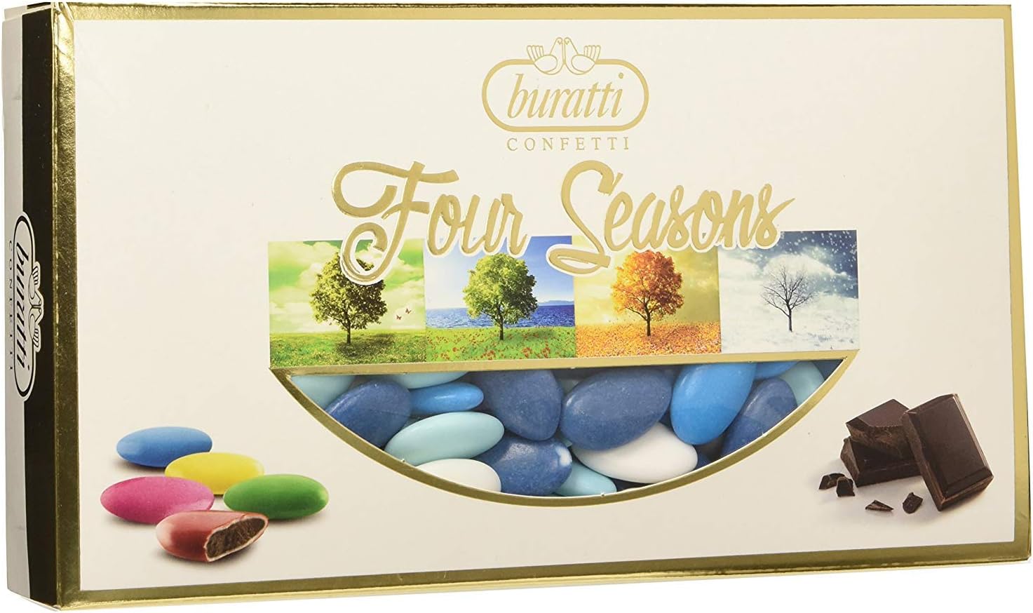 Buratti Confetti Chocolate, Faded Multicoloured, 1 kg, Light Blue