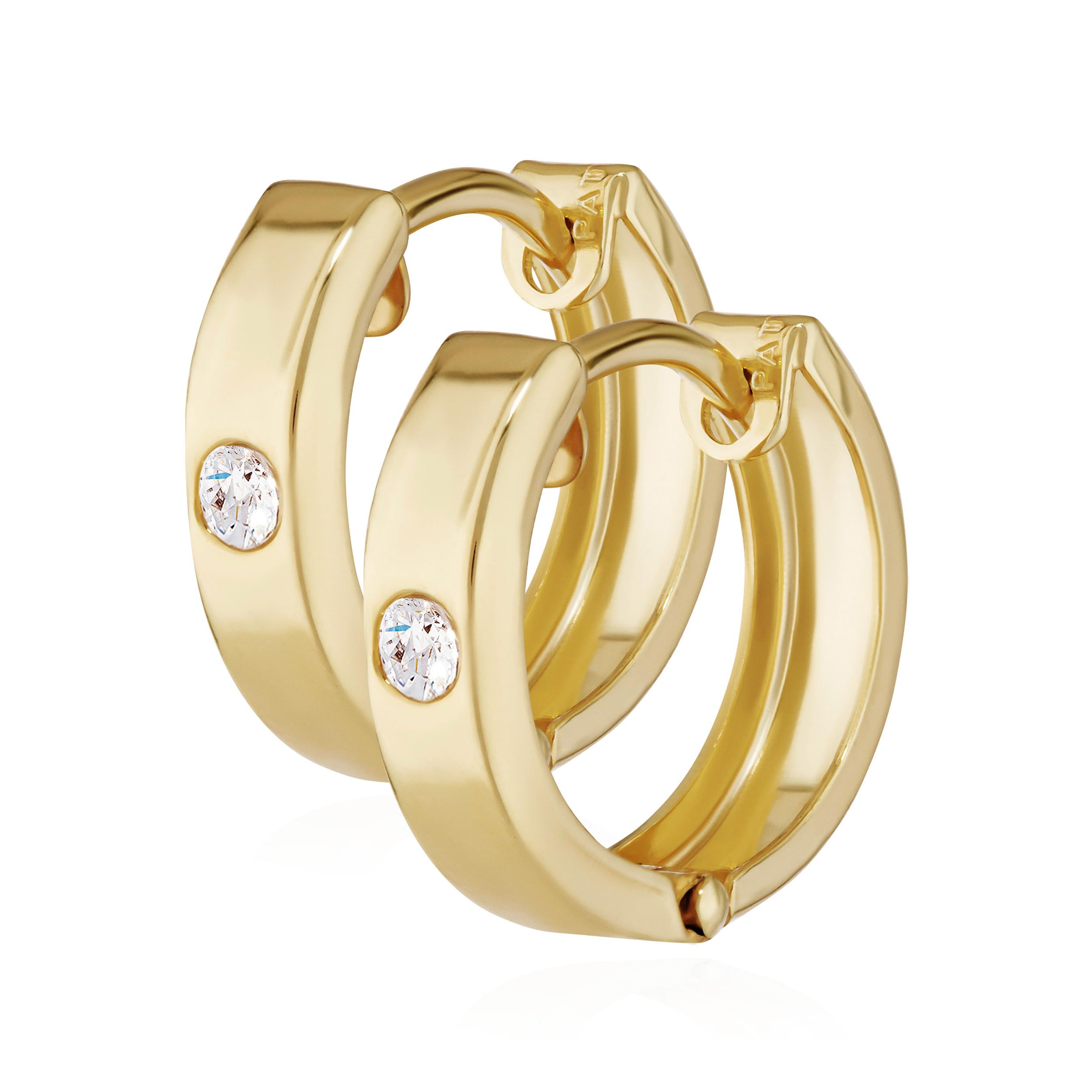 NKlaus pair of gold alloy gold alloy hinged earrings 12,5 x 3,1mm ia square 4745