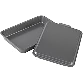 GoodCook Bake-N-Take Cake Pan with Oven-Safe Metal Lid, 9x13 inch, Nonstick Steel