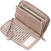 GOIACII Womens Wallet RFID Blocking Leather Zip Around Wallet Large Capacity Long Purse Credit Card Clutch Wristlet | RFID Blocking, Zip Around, Large Capacity, Long, Credit Card, Clutch