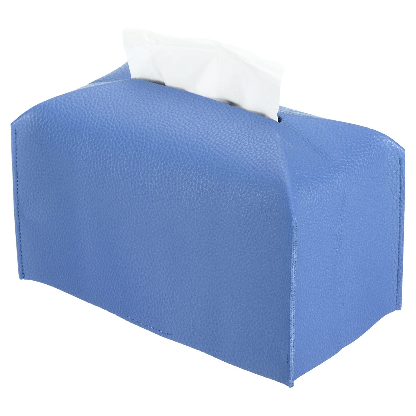 PATIKIL Tissue Box Cover 9.5"x5"x5", PU Leather Rectangular Decorative Holder Dispenser for Bathroom Countertop Office Desk Car, Blue