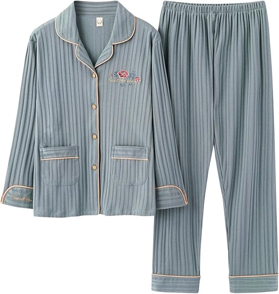 Amazon 前開きパジャマ ルームウェア 柔らかい 薄手 寝間着 レディース 綿100 寝巻き 通気 吸汗 洗濯可 長ズボン 花柄 着心地良い おしゃれ 春秋 コンビニ お散歩 外出 おおきいサイズ Xxxl 上下セット パジャマ ルームウェアセット 通販