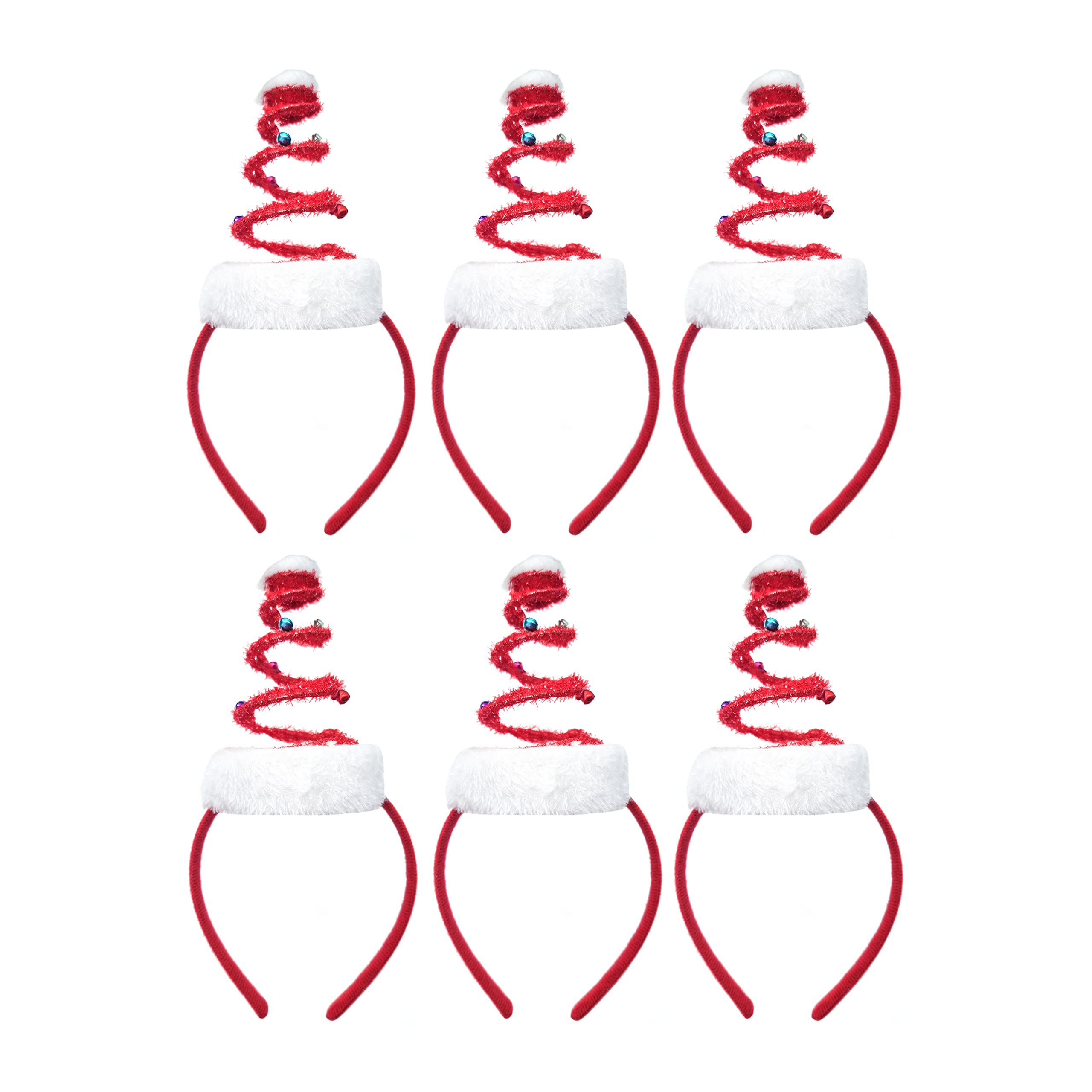 Robelli Novelty Red Christmas Bouncy Spring Fancy Dress Headband (6x Headbands)