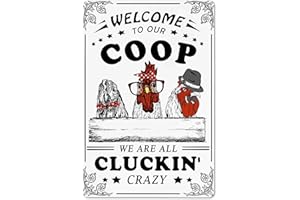 Bestylez Welcome To Our Coop Funny Chicken Sign Chicken Coop Sign Chicken Decor 12" * 8" (215)