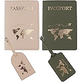 Passport Wallets Travel Holder Set,Passport Case,newlywed travel gifts for Couples,Honeymoon gift,Slim Passport Case Covers and Organizer Slots Couple Travel Luggage Tags,Bridal Shower Gift