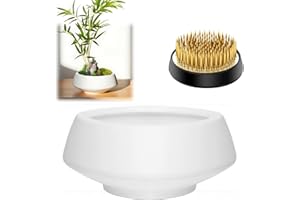 Eggone Ceramic Japanese Ikebana Vase Set with 1.57 inch Flower Frog Handmade Flower Pot Flower Arrangement Floral Art Supplies Flower Bowl Decorative Flower Vase