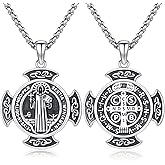 Hagkew Guardian Angel/St Michael Necklace 925 Sterling Silver Christian Religious Patron Saint Medal Necklace Jewelry Gifts for Women