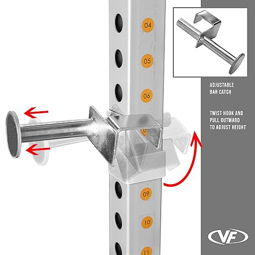 Valor Fitness Power Rack Squat Rack w/Multi Grip Pull Up Bar