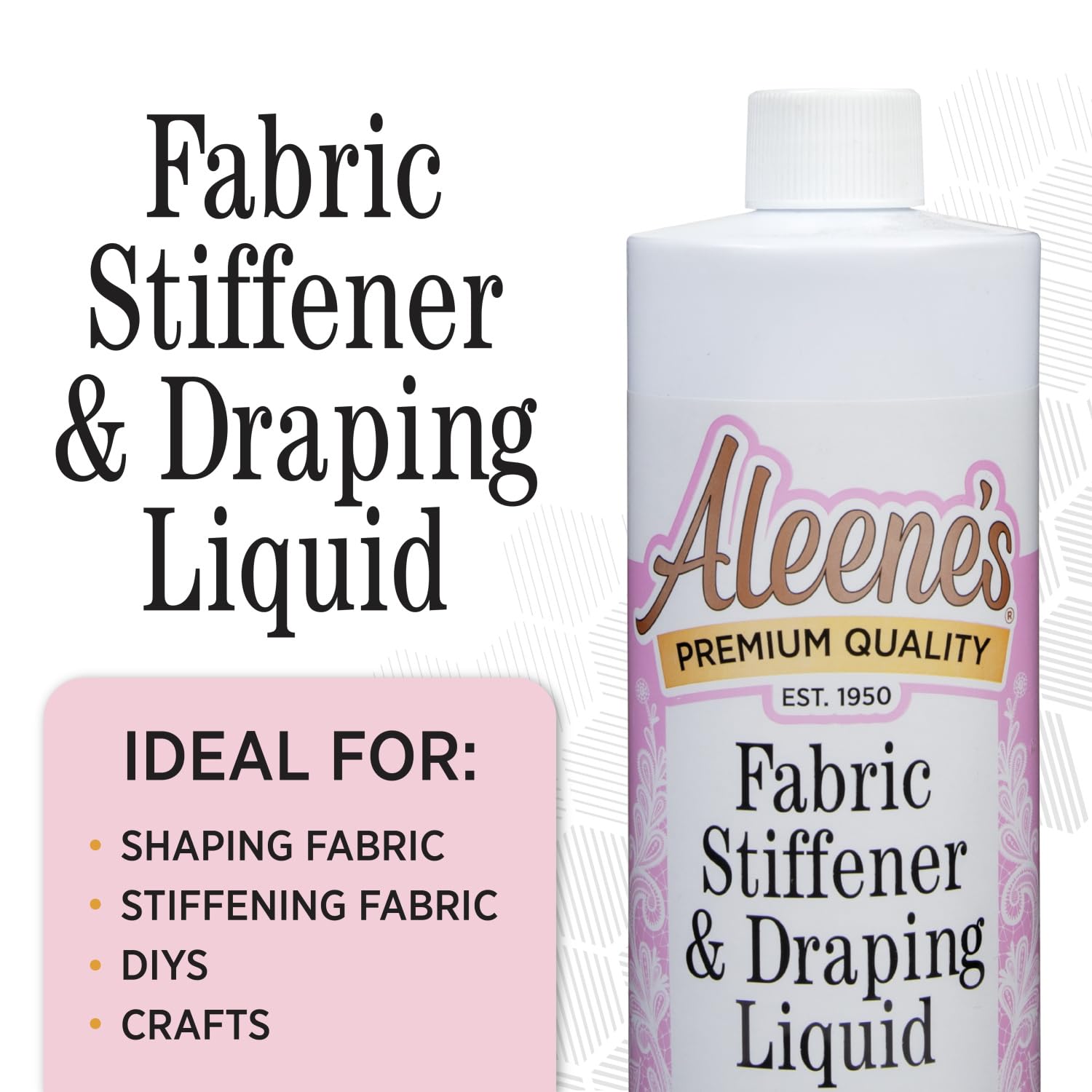 Aleene's Fabric Stiffener and Draping Liquid, Quick Drying, Nontoxic, For Stiffening and Shaping Fabrics, 16 oz