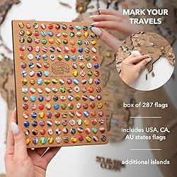 ENJOY THE WOOD 3D Wood World Map Wall Art Large