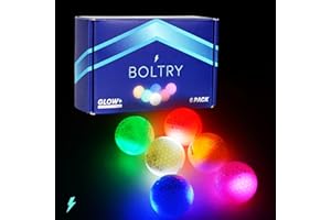 Generic BOLTRY Glow+ | with This Pack of 6 LED Golf Balls, Extend Your Hours of Play Even in Low Light Conditions, See Their Trajectory and Avoid Losing Them - Never Stop Shining!