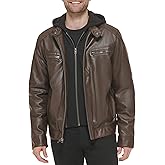 Calvin Klein Men's Motorcycle Jacket With Removable Hoodie