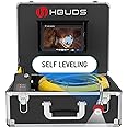 HBUDS Sewer Camera Self Leveling, 100ft Drain Pipe Cameras with Meter Counter, 12V 4500mAh Battery Plumbing Snake Camera with Light, 7" Color HD Duct Chimney Sewer Inspection Cam, DVR Recorder 16GB