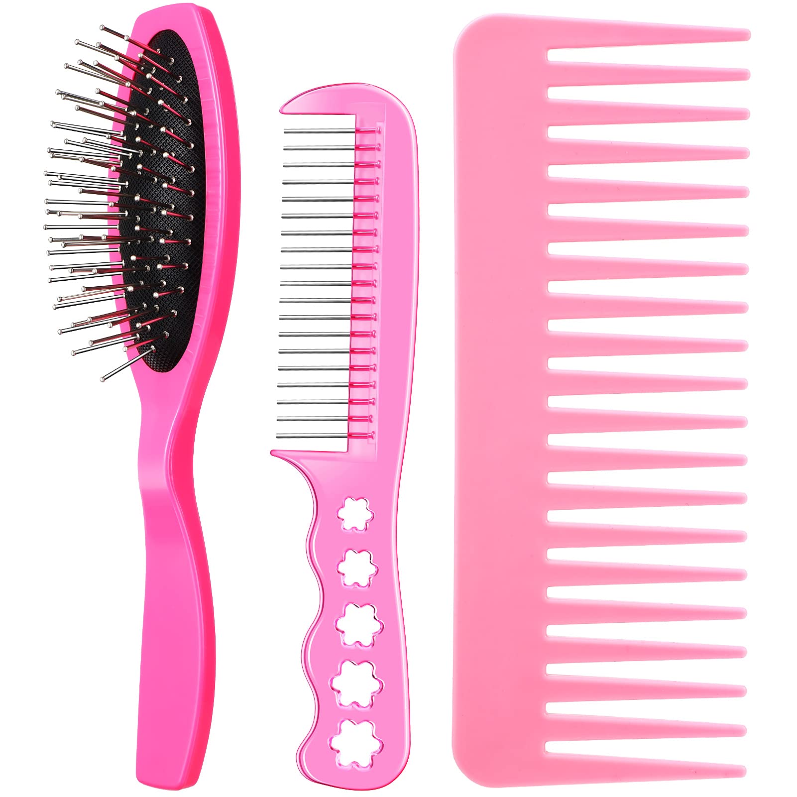 3 Pcs Wig Brush Wig Wire Comb Hair Extension Brush Set Styling Detangling Brush for Natural and Synthetic Wig