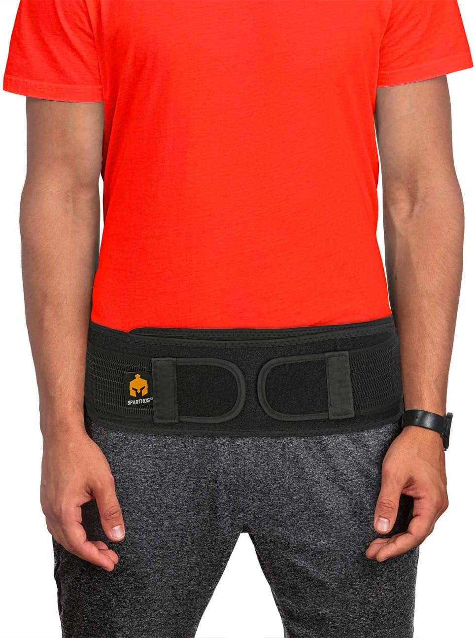 Sacroiliac Si Hip Belt by Sparthos - Immediate Relief for Sciatic, Pelvic, Lower Back and Leg Pain - Hip Joint Support for Women and Men - for Sacral Nerve, Waist, Pregnancy (Black-REG): Health & Personal Care