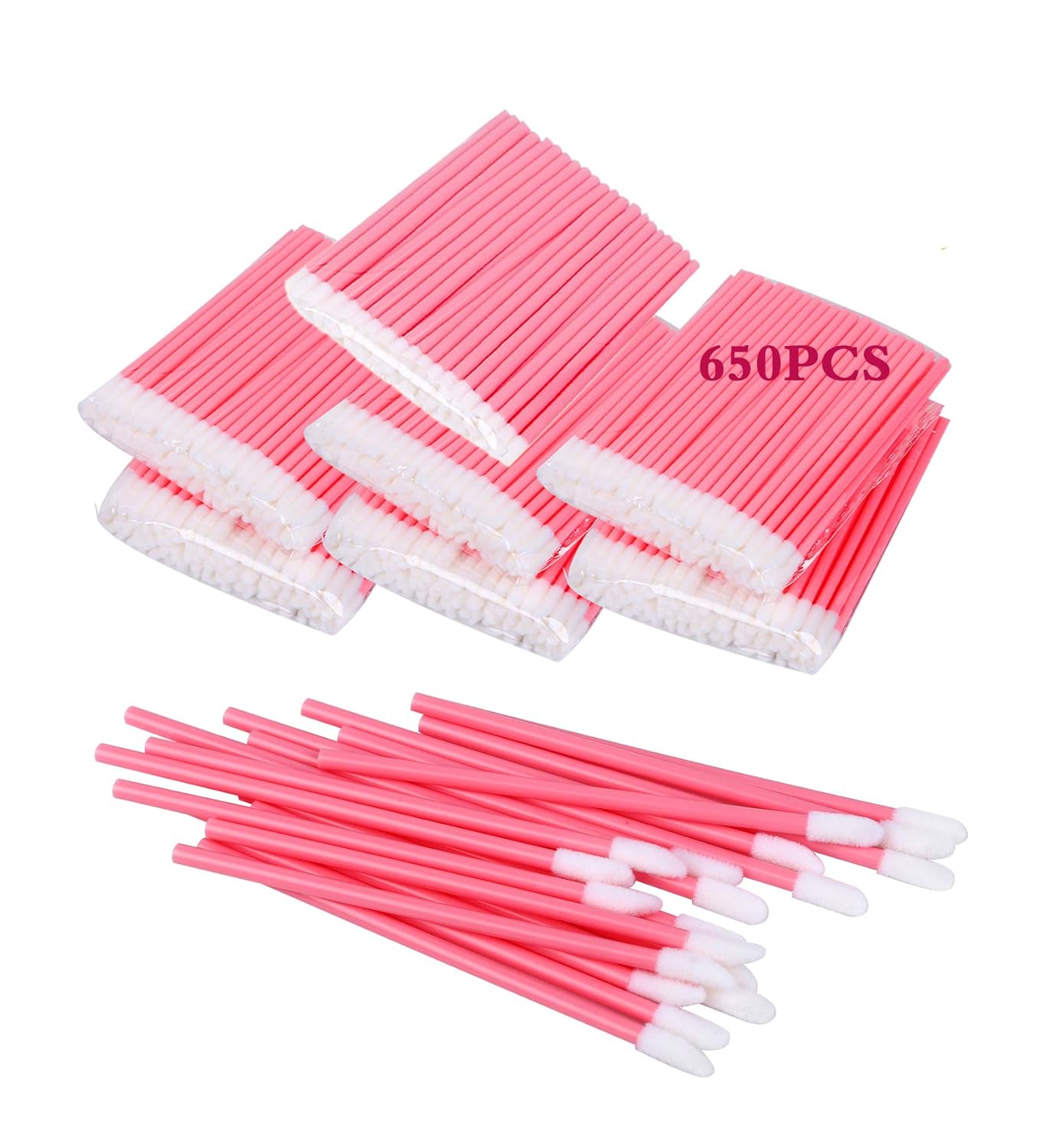 650PCS Disposable Lip Brushes Lip Gloss Applicators Make Up Brush Lipstick Lip Gloss Wands Makeup Applicators Brushes Applicator Tool Makeup Beauty Tool Kits Disposable Lip Brushes Tool Kits Pink: Beauty