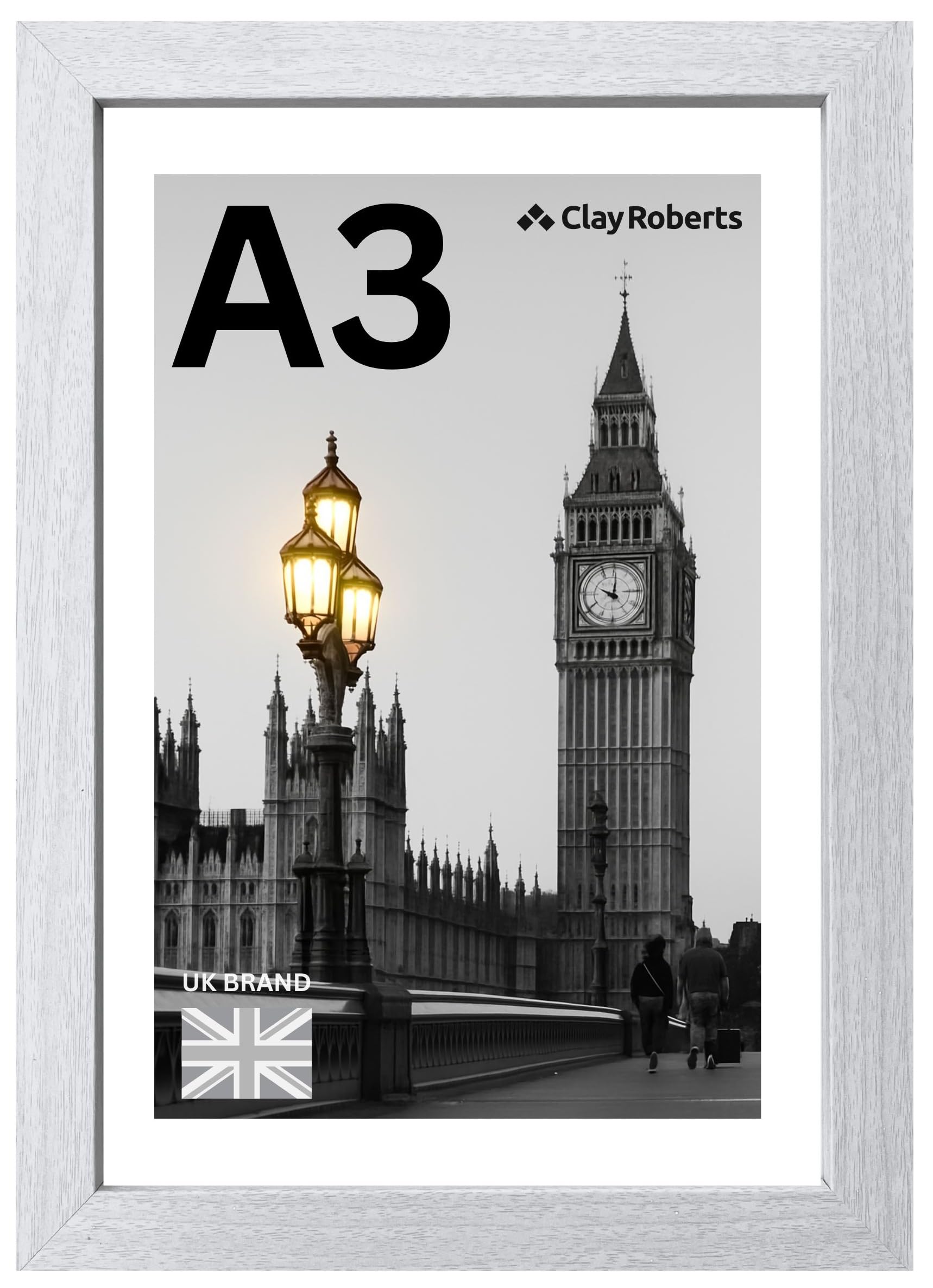 A3 Photo Frame, White, Picture Frame, Art Print Poster, 29.7cm x 42cm, White Frames, A3 Photo Collage Gallery Display, A4 Card Mount