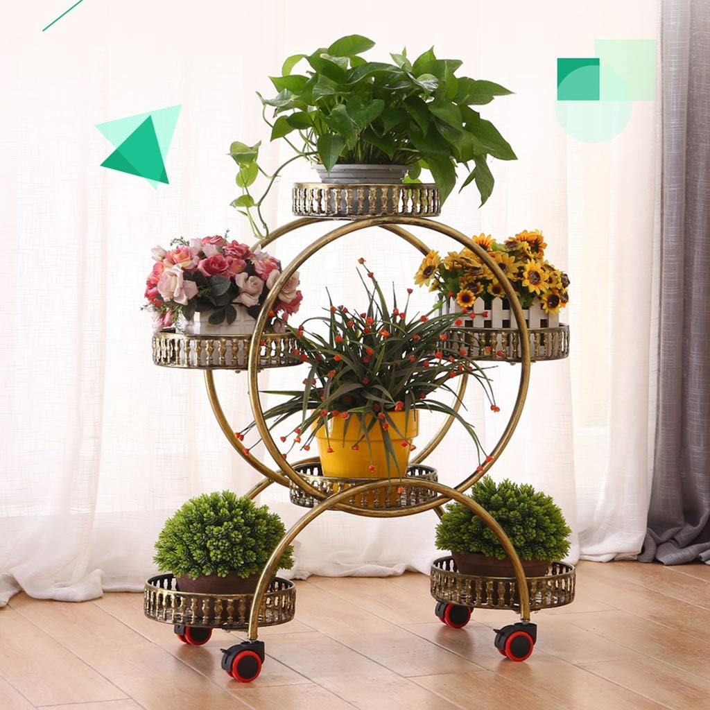 Puesto de plantas Soporte de flores redondo de metal europeo ...
