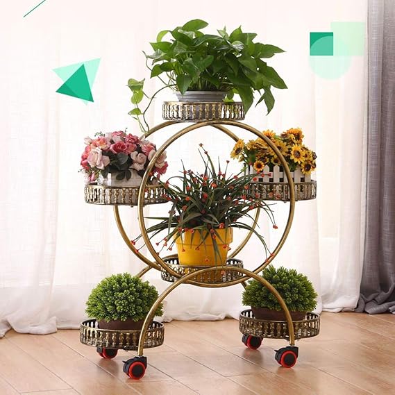 Puesto de plantas Soporte de flores redondo de metal europeo ...