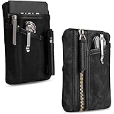 Sayram SP6 EDC Pouch, Waxed Canvas Compact Pocket Organizer, EDC Pocket Pouch for Men, Zippered Pocket Pouch, Mini EDC Organizer for Everyday Carry, Multitool Organizer Pouch (Oil Wax Black)