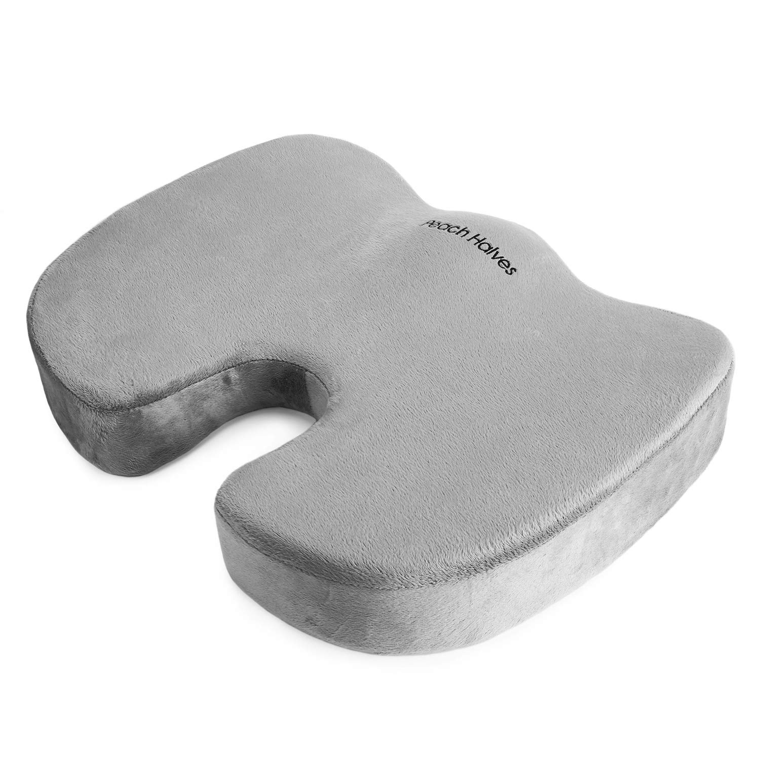 Peach Halves Orthopedic Pure Memory Foam Seat Cushion, Non-Slip Seat Cushion for Back, Sciatica, Tailbone Pain - Premium Comfort Coccyx Cushion for Car, Office Chair, Wheelchair