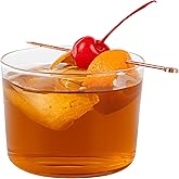 Restaurantware Rocks Glasses 24 Count 7.5 Ounces Handcrafted Spanish Style Tumblers Dishwasher Safe Versatile Drinkware Crystal-Clear Glass for Cocktails and Wine Sheer Rim Design Clear