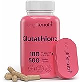 Reduced Glutathione 500mg – with White Milk Thistle and Alpha Lipoic Acid, 180 Vegetarian Capsules, Natural Antioxidant, 3-Month Supply, GMP Certified, Made in USA