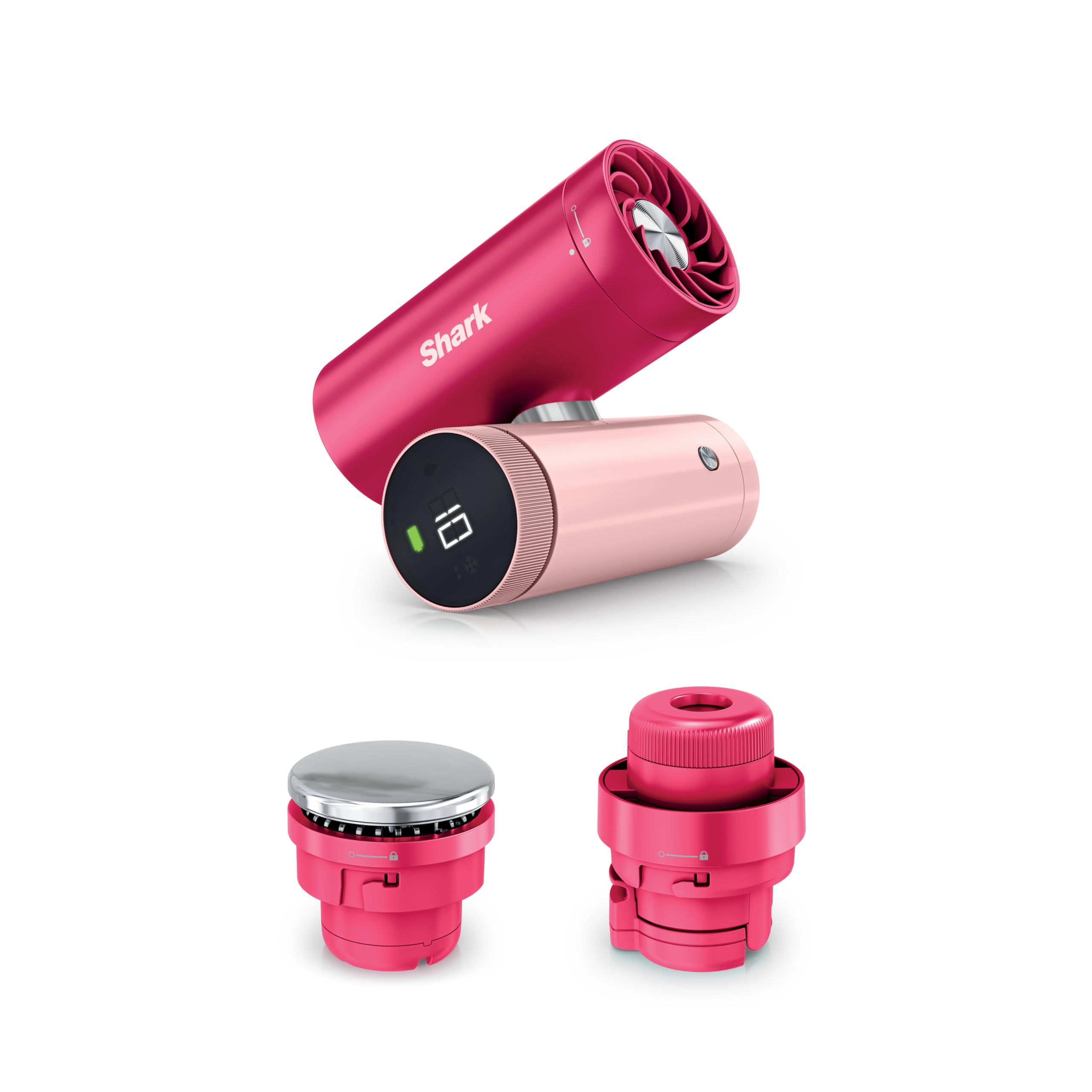 Photo 1 of NEW Shark ChillPill — The Only 3-in-1 Personal Cooling System with InstaChill Cooling Plate, Dry-Touch Mist, & Powerful Fan, Handheld, Wearable, Rechargeable Battery, 10 Speeds, Dragon Fruit, FA022PK