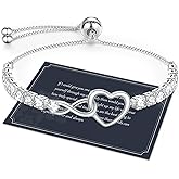 J.Fée Infinity Heart Bracelets for Women with 5A Cubic Zirconia, 925 Silver Bracelets for Women Adjustable Womens Bracelet Jewelry for Wife Girlfriend Her