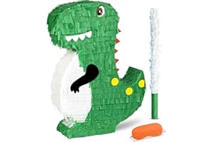 ENRIQ Dinosaur Pinata for Kids Birthday Party Decorations - 17x13x3.7 Inches - Dino Theme Party Supplies