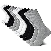 Calvin Klein Mens Crew Socks - 12 Pack Cushioned Breathable Athletic Performance Crew Socks for Men for Sports & Running