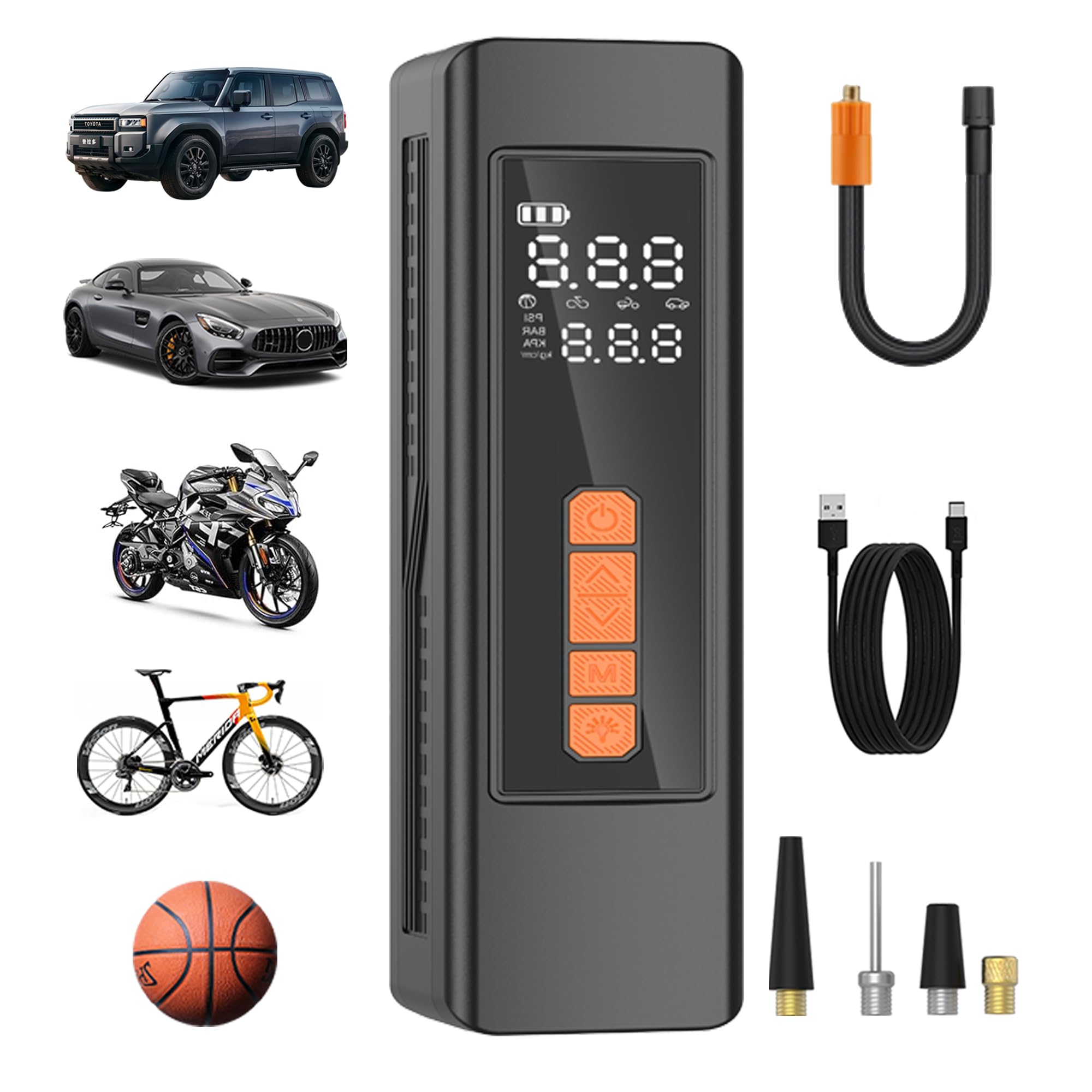 Photo 1 of ***SEE NOTES***Tire Inflator Portable Air Compressor, 5X Faster Portable Air Compressor for Car Tires with Powerful Battery, 150PSI Cordless Air Pump with Digital Pressure Gauge for Cars, Bike, Motor, Balls,Tires