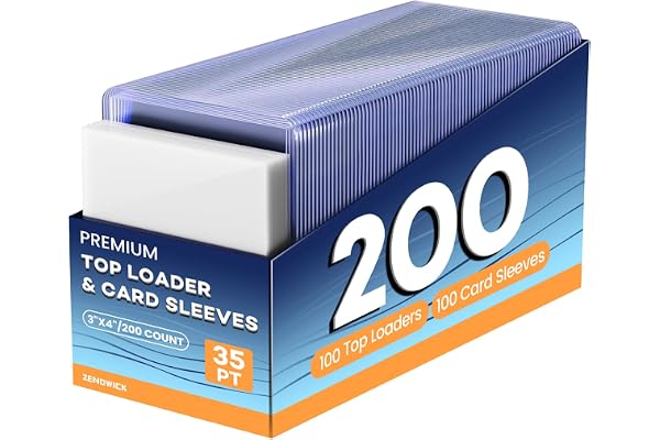 ZENOWICK 200 Packs Card Sleeves Hard, Top Loaders for Cards 3" x 4" Card Protectors Plastic, Card Top Loaders Fit for Hockey,