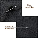 VIVOTE Microfibre Tea Towels 40x56cm 380gsm Black No Fluff Quick Dry Laundry view 6