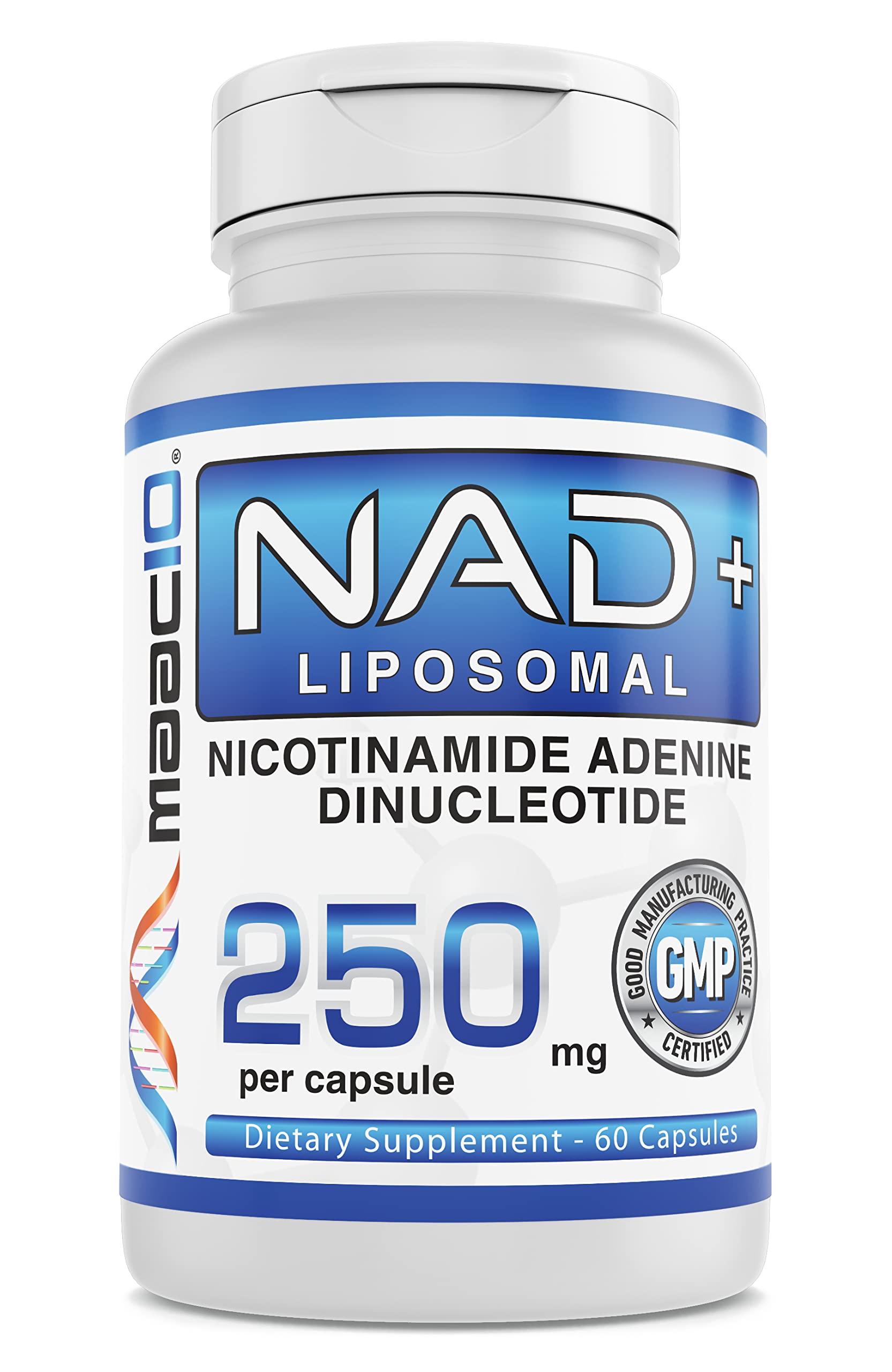 MAAC10 Liposomal NAD Supplement 500mg Serving (2x250mg Capsules) Actual Nicotinamide Adenine Dinucleotide
