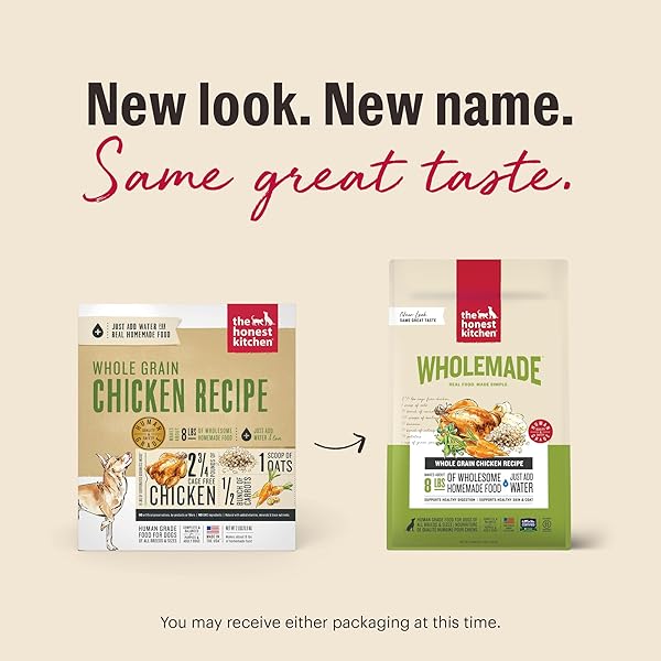 THE HONEST KITCHEN HUMAN GRADE WHOLEMADE™ DEHYDRATED DOG FOOD, WHOLE GRAIN CHICKEN, 2 LB BAG