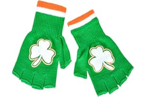 ThatsRad St. Patrick's Day Shamrock Mittens Fingerless Gloves Party Irish