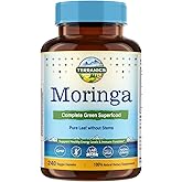 Terranics Moringa Capsules, Pure Moringa Oleifera Leaf Powder 11300mg Strength, Energy, Skin, Immune Health, Non GMO, No Gluten, Natural Green Superfood Supplement, 240 Vegan Caps