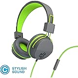 JLab Audio Neon Folding On-Ear Headphones | Wired Headphones | Tangle Free Cord | Noise Isolation | 40mm Neodymium Drivers | C3 Sound (Crystal Clear Clarity) | Graphite/Green