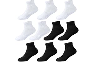 COZIWILL SOCKS Kids Ankle Socks Boys Cushioned Athletic Short Socks Girls Cotton Quarter Socks Children Youth Women 10 Pairs