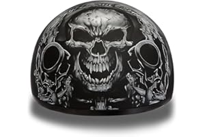 Daytona Helmets Half Skull Cap Motorcycle Helmet – DOT Approved [Graphics]…