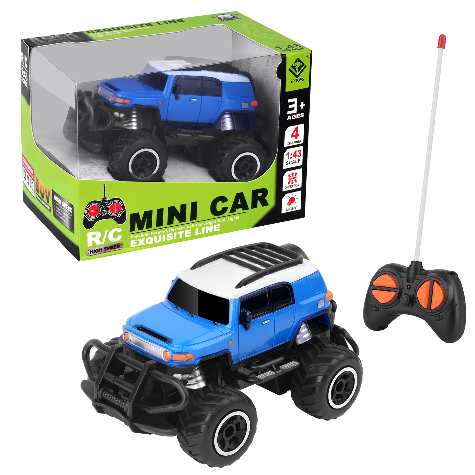 OSDUE Remote Control Car for Boys 3-8 Years Old, 1:43 RC Stunt Car, 2.4GHz Off Road Racing Toy Vehicle, Gift for Ages 3-9