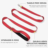 Joytale Padded Handle Dog Lead Double-Sided Reflective Nylon 1.8 m Red view 5