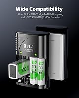EBL AA Rechargeable Batteries 2800mAh 4-Pack with Smart Charger view 2