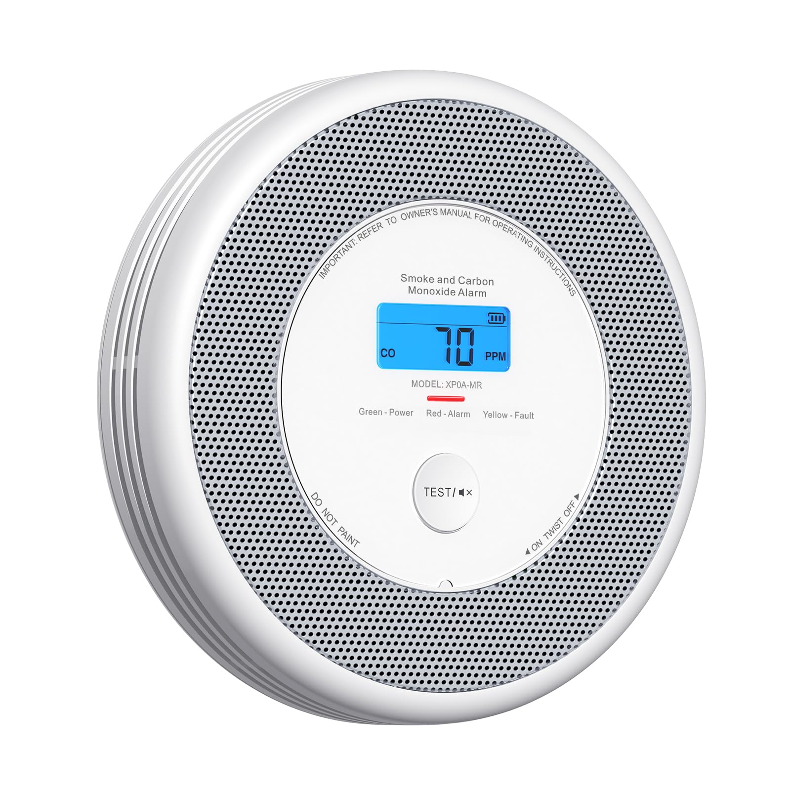 X-Sense Wi-Fi Combination Smoke and Carbon Monoxide Alarm for Home with English Voice Alerts, Wireless Interlinked Voice Alarm Requires SBS50 Base Station, XP0A-MR, 1-Pack