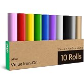 Cricut® Value Iron-On, Rainbow Sampler - 12 in x 3 ft (10 ct) | HTV Heat Transfer Vinyl