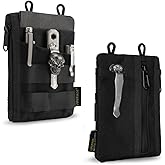 VIPERADE VE16N EDC Pouch, Men's EDC Organizer with 5 Pockets, 2 Zipper Pockets, Slim EDC Wallet, Multitool Pouch for Everyday Carry (Black)