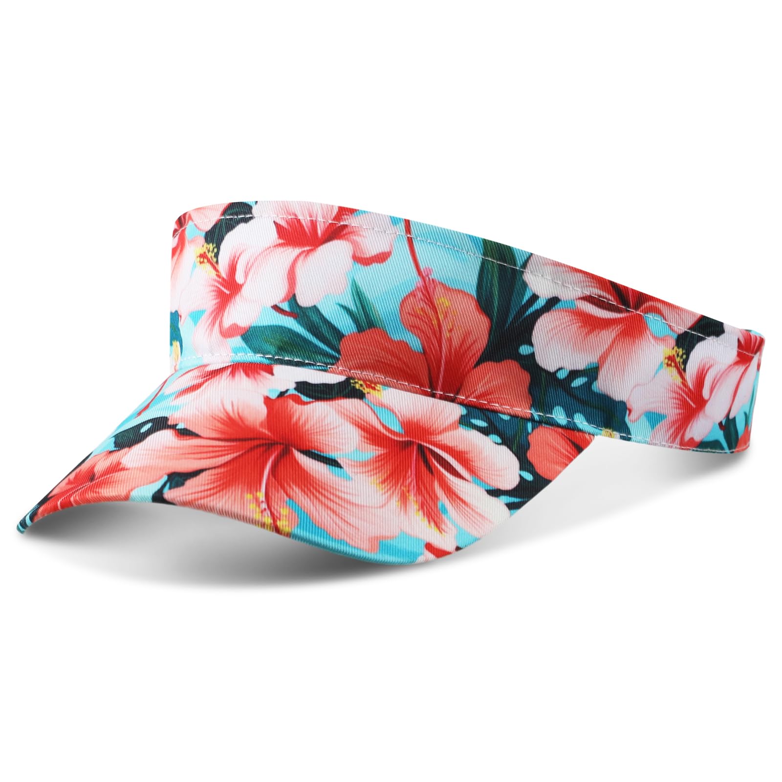 Photo 1 of Mumucove Hawaiian Visor Cap Hawaiian Visor Beach Hibiscus Floral Hat Golf Hibiscus Floral Hat Luau Tropical Hats for Women Hiking Summer