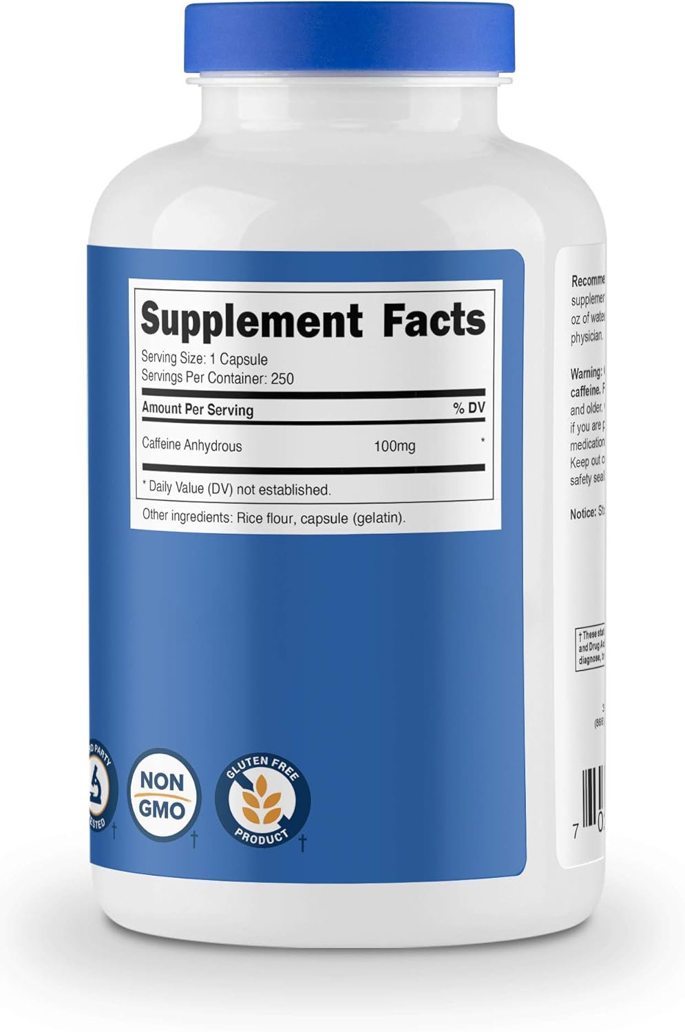 Nutricost Caffeine Pills 100mg Per Serving, 250 Capsules: Health & Personal Care